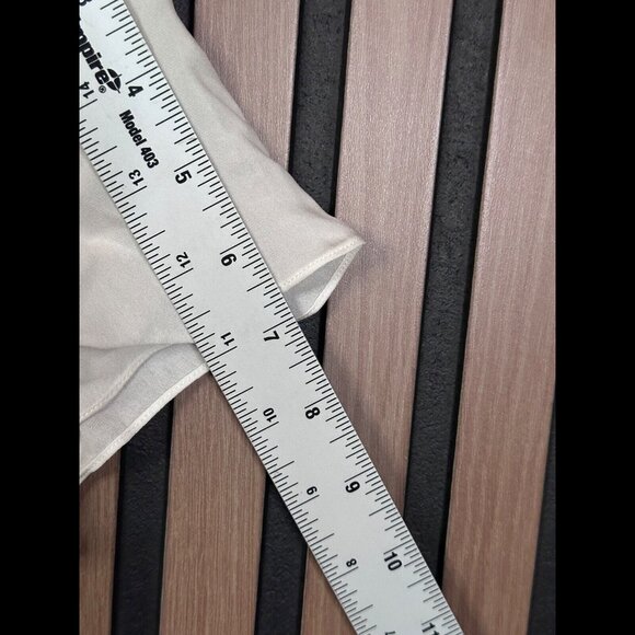 Jenni Kayne Dress Medium/Large Womens Ivory Silk Short Sleeve Pencil Sheath Midi - Picture 6 of 7